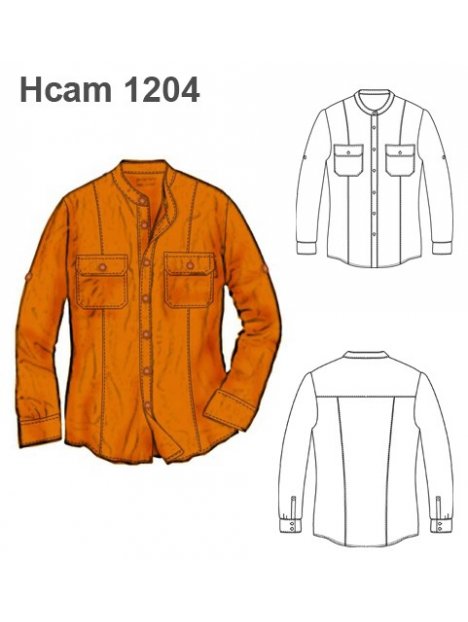 CAMISA CORTES Y BOLSILLOS