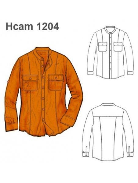 CAMISA CORTES Y BOLSILLOS