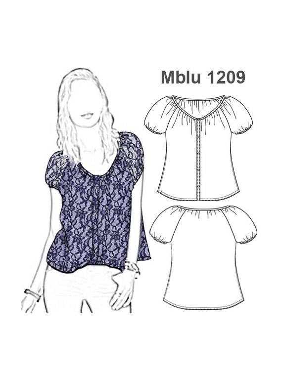 BLUSA ESCOTE RECOGIDO