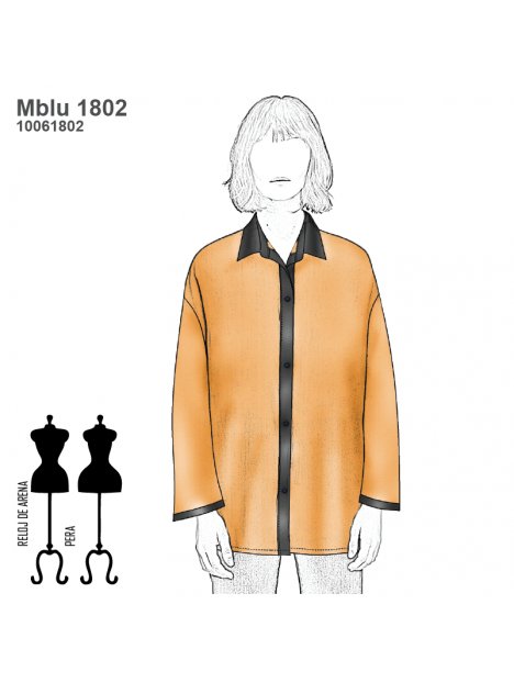 BLUSA CAMISERA OVERSIZE MUJER 1802
