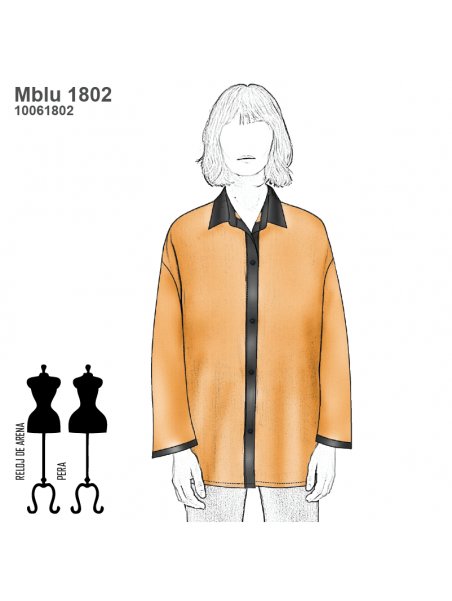 BLUSA CAMISERA OVERSIZE MUJER 1802