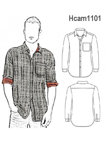 CAMISA REVERSIBLE HOMBRE SEMI ENTALLADA,