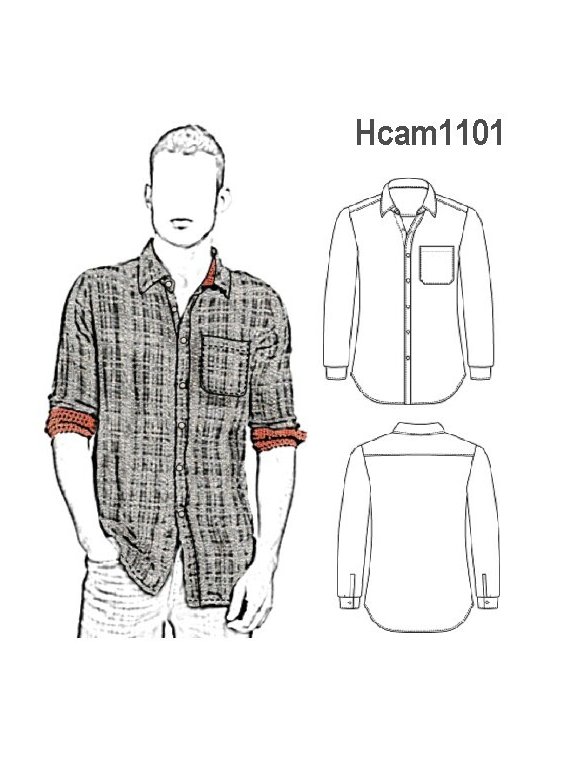 CAMISA REVERSIBLE HOMBRE SEMI ENTALLADA,