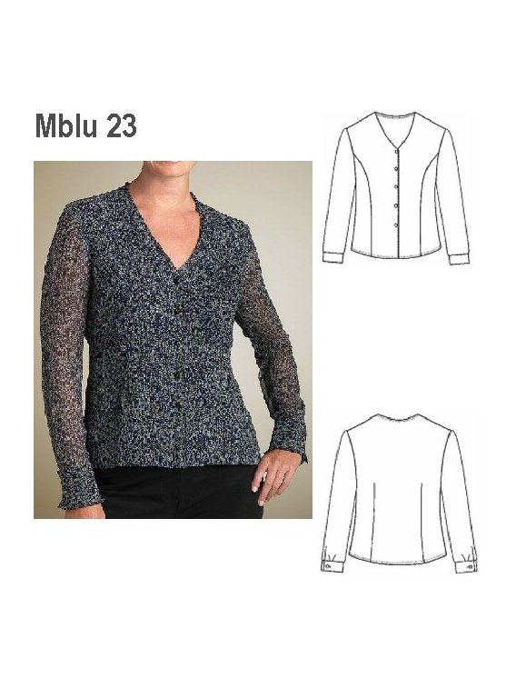 BLUSA MANGA LARGA ESCOTE "V" SEÑORA