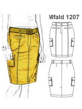 FALDA CARGO CON CORTES