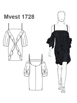 VESTIDO SIN HOMBROS MUJER 1728
