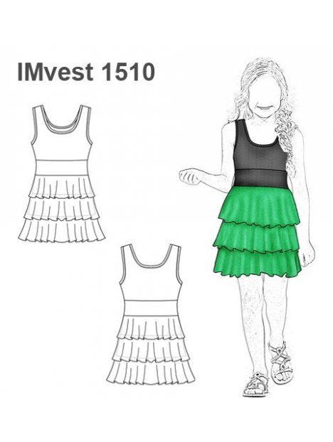 MOLDES PATRONES VESTIDO CORTO CON VOLADO