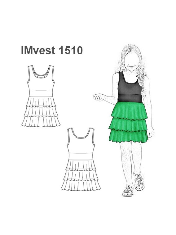 MOLDES PATRONES VESTIDO CORTO CON VOLADO