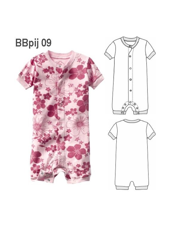 PIJAMA ENTERITO CORTO BEBE MANGA CORTA.