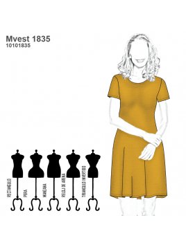 VESTIDO EVASE BASICO MUJER 1835