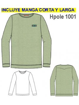 POLERA MODA HOMBRE, CORTE VAQUERO EN ESP