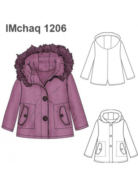 CHAQUETA CON GORRO NIÑA 1206