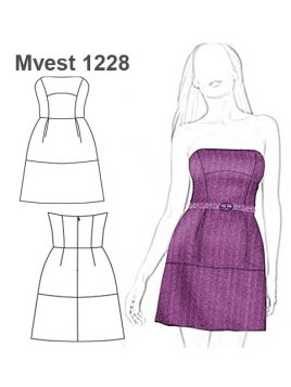 VESTIDO STRAPLES CON CORTES