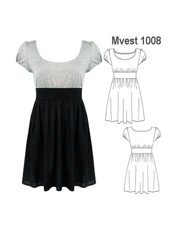 VESTIDO EVASE MUJER 1008