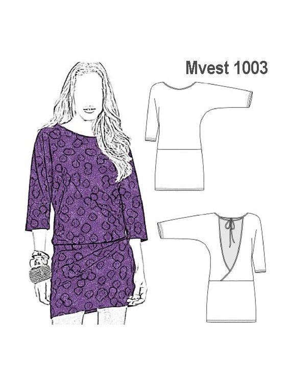 VESTIDO CUELLO BOTE MUJER 1003