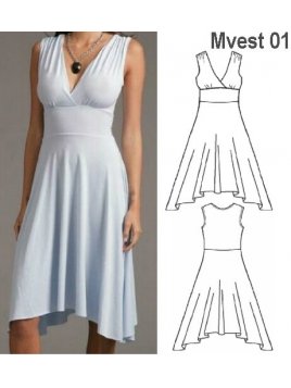 VESTIDO EVASE MUJER 0901