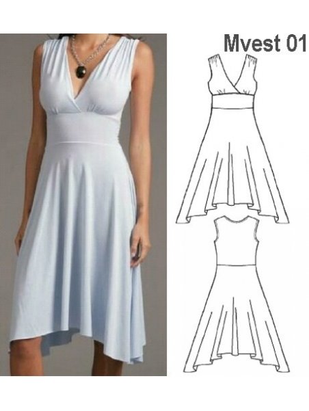 VESTIDO EVASE MUJER 0901
