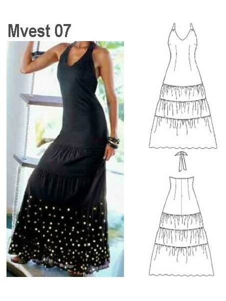 VESTIDO LARGO MUJER 0907