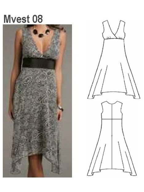 VESTIDO PUNTAS MUJER 0908
