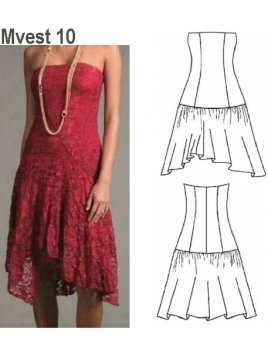 VESTIDO STRAPLESS MUJER 0910