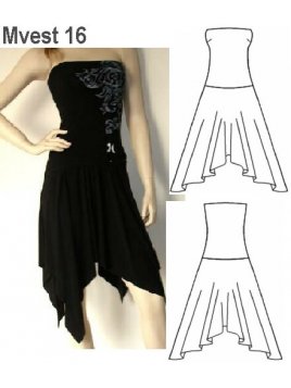 VESTIDO STRAPLESS MUJER 0916