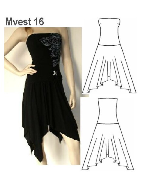 VESTIDO STRAPLESS MUJER 0916