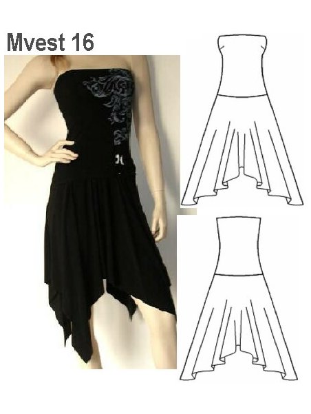 VESTIDO STRAPLESS MUJER 0916