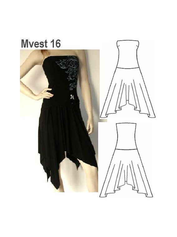 VESTIDO STRAPLESS MUJER 0916