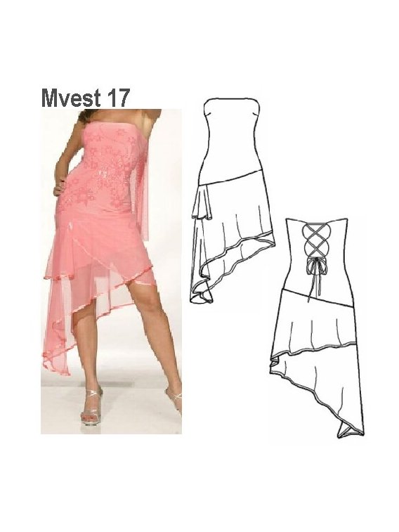 VESTIDO STRAPLESS MUJER 0917