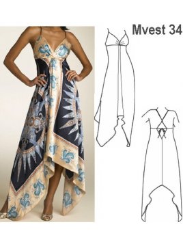 VESTIDO ASIMETRICO MUJER 0934