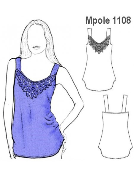 POLERA CON MACRAMíŠ MUJER, TIRANTE ANCHO,