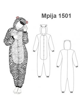 PIJAMA ENTERITO CEBRA MUJER 1501