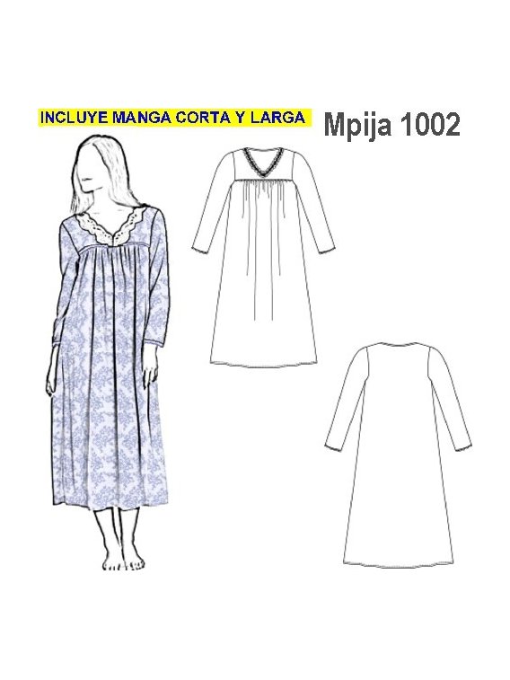 PIJAMA CAMISA CLASICA MUJER 1002